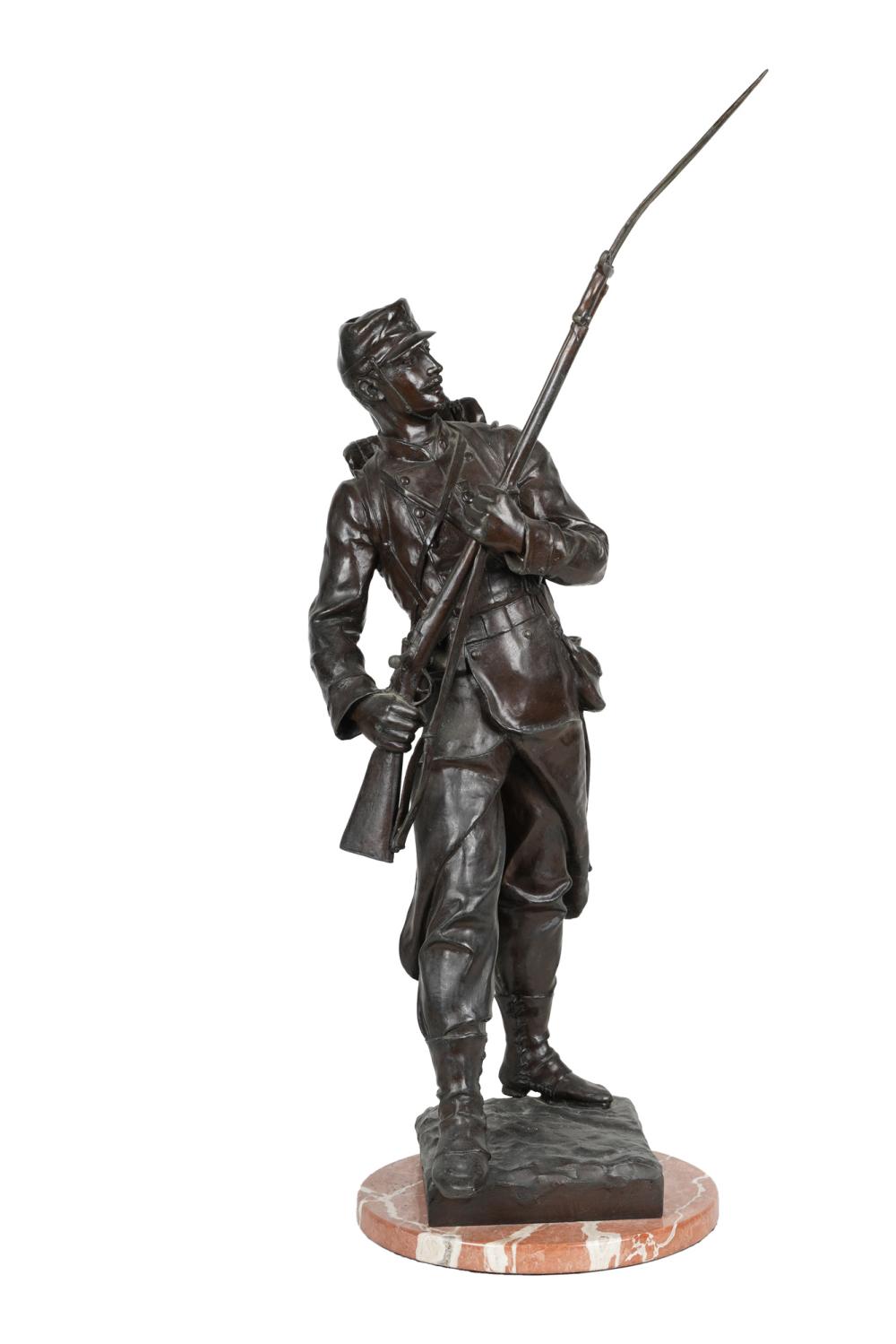 Appraisal: AFTER EUGENE MARIOTON SOLDIER bronze inscribed in casting Provenance The