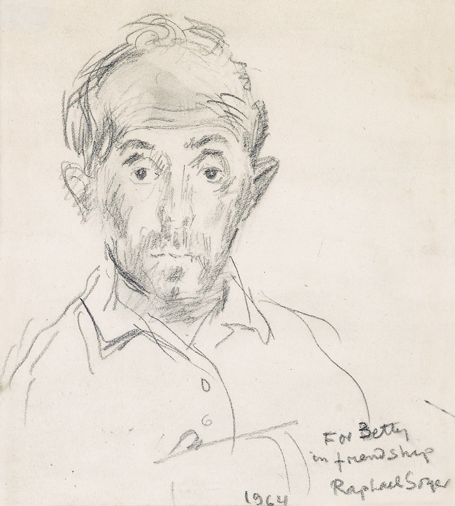 Appraisal: RAPHAEL SOYER Self Portrait Pencil on cream wove paper x