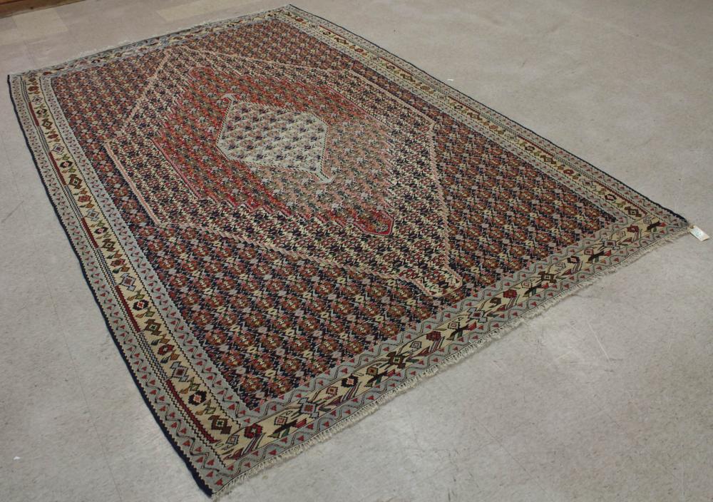 Appraisal: KILIM FLATWEAVE RUG overall geometric design hand woven ' x