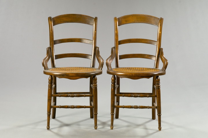 Appraisal: Pair of American Late Victorian Mixed Woods Dining Chairs late