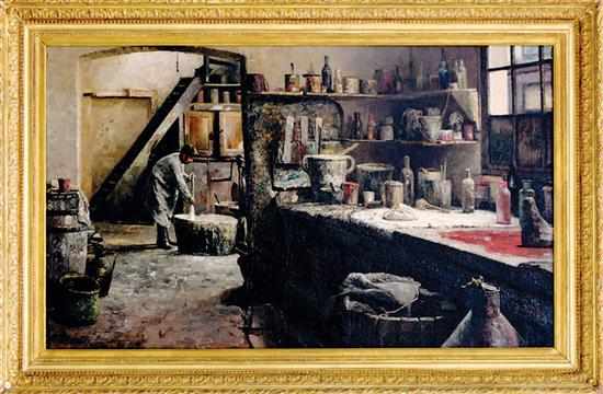 Appraisal: Evert Pieters Dutch - ARTIST SUPPLY MAKER'S SHOP oil on