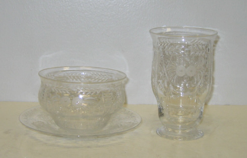 Appraisal: ENGLISH WEBB CRYSTAL GLASSWARE Floral an swag design comprising each