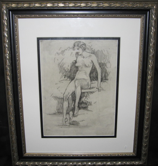 Appraisal: Ellsworth Woodward American New Orleans - The Bather etching sight