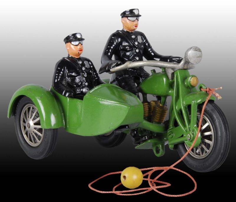 Appraisal: Cast Iron Hubley Motorcycle Sidecar Toy Description Demountable policeman rider