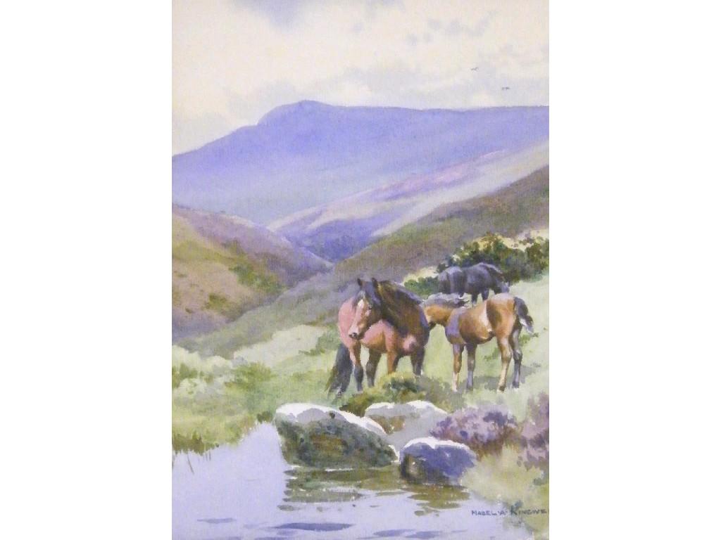 Appraisal: By Mabel Augusta Kingwell - - three ponies in a