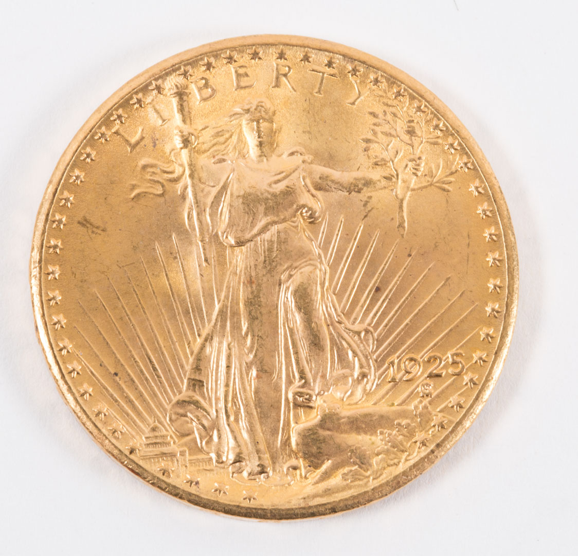 Appraisal: U S St Gaudens type gold double eagle MS-