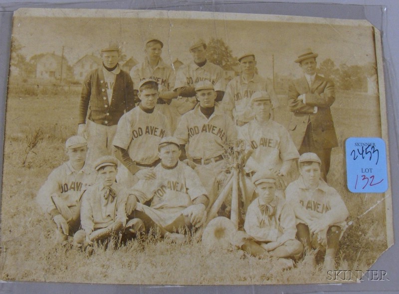 Appraisal: Early th Century American Baseball Team Portrait Photograph uniforms with