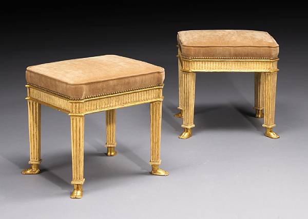 Appraisal: A pair of Neoclassical style parcel gilt and paint decorated