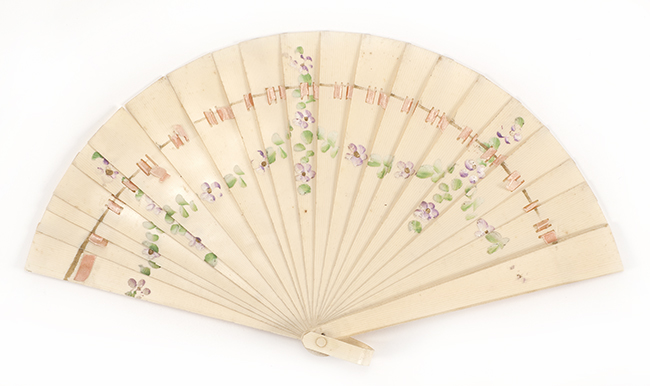 Appraisal: CHILD'S CELLULOID BRIS FAN Early th CenturyPainted with a garland