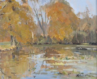 Appraisal: Edward Wesson - Benbow Pond Cowdrey Park Signed titled verso