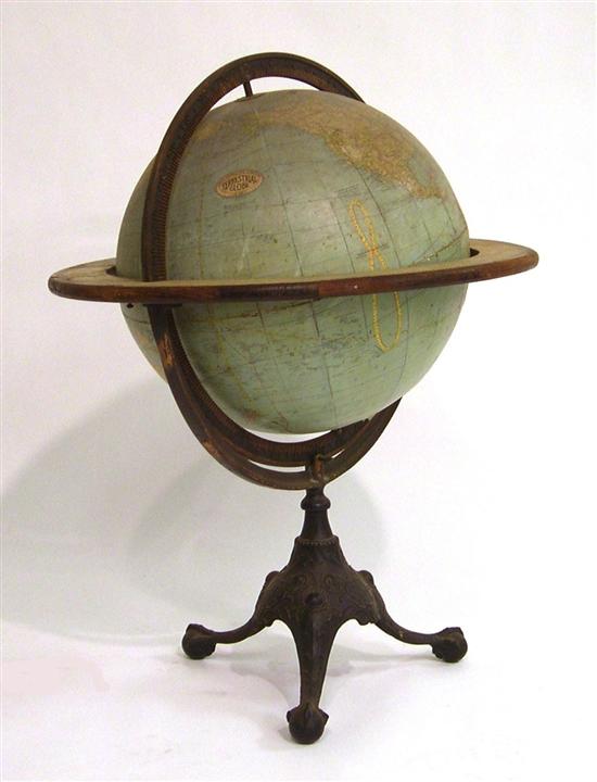 Appraisal: Rand McNally Company terrestrial globe inch - with horizon ring