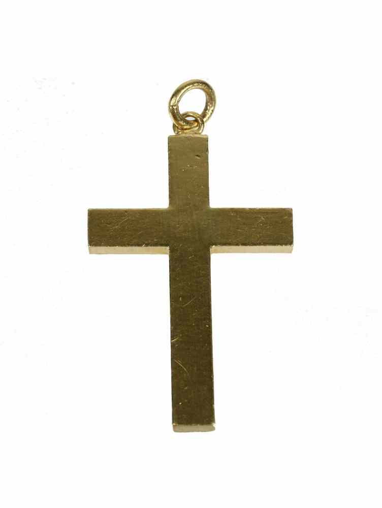 Appraisal: PENDANT - A pure gold crucifix form pendant with stamp