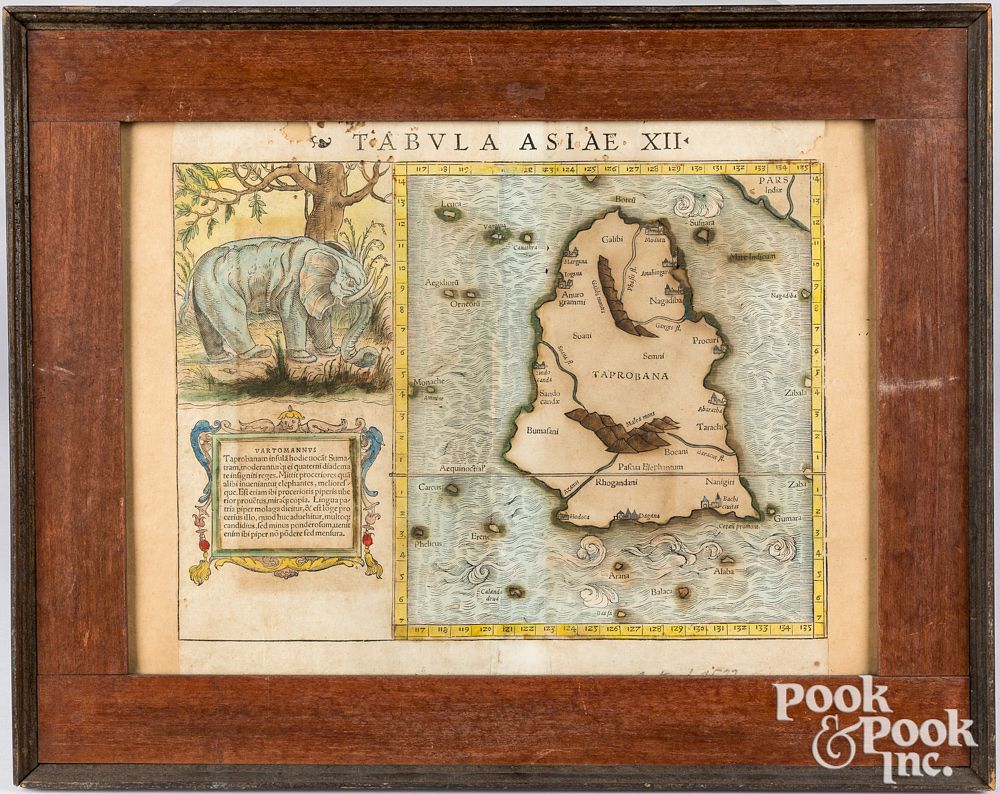 Appraisal: Hand colored sixteenth century map Hand colored sixteenth century map