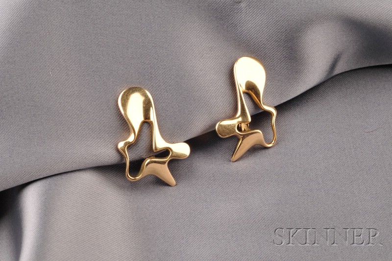 Appraisal: kt Gold Earclips Georg Jensen post- mark no designed by