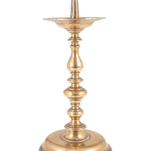 Appraisal: A Continental Brass Pricket Stick Likely German Circa Height inches