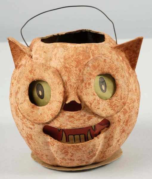 Appraisal: Paper Mache Owl Jack-O-Lantern Description German Marked Germany on bottom