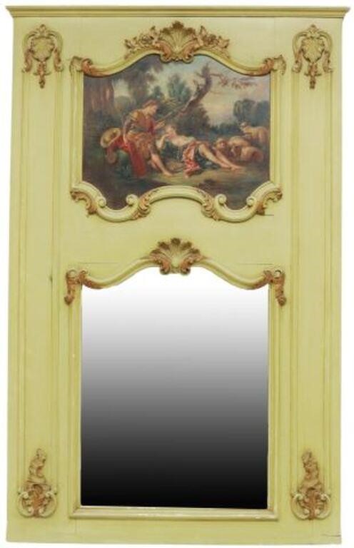 Appraisal: French Louis XV style trumeau mirror th c parcel gilt