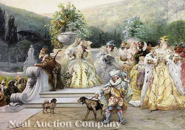 Appraisal: Georges-Jules Victor Clairin French - A Fashionable Company in Renaissance