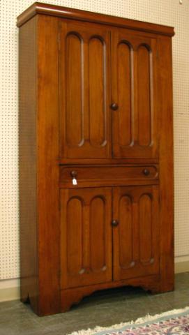 Appraisal: Antique Walnut cupboard having four raised-panel blind doors with one