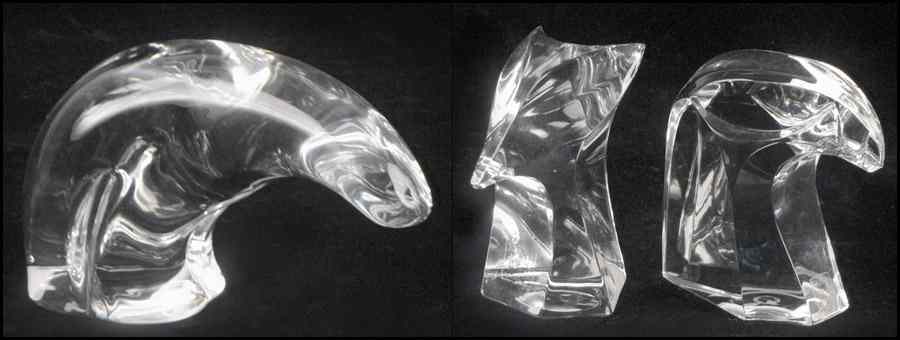 Appraisal: TWO ST LOUIS CRYSTAL PAPERWEIGHTS Together with a Steuben polar