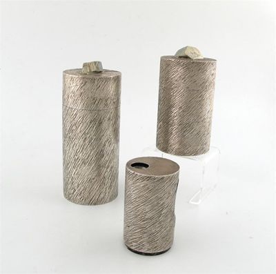 Appraisal: By George Grant McDonald a three-piece silver smoker's set London