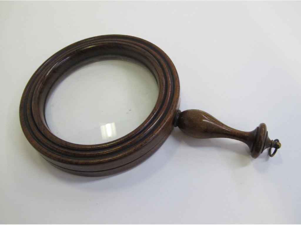 Appraisal: Wooden framed magnifying glass