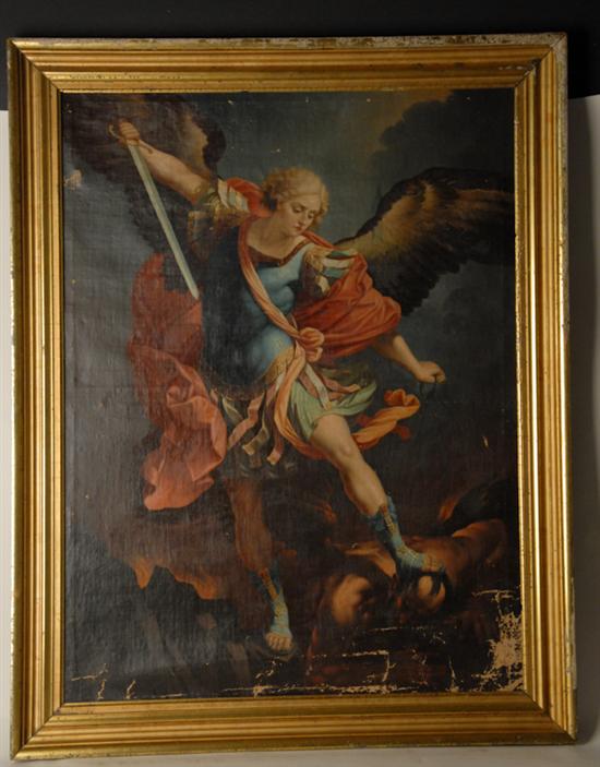 Appraisal: th C Allegorical Scene Oil on canvas unsigned depicting a