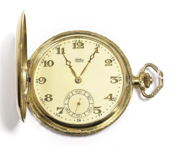 Appraisal: A HUNTER POCKET WATCH NUMA WATCH Co BILLIAN circa Yellow