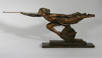 Appraisal: Locomotion' a patinated bronze figure cast from a model by