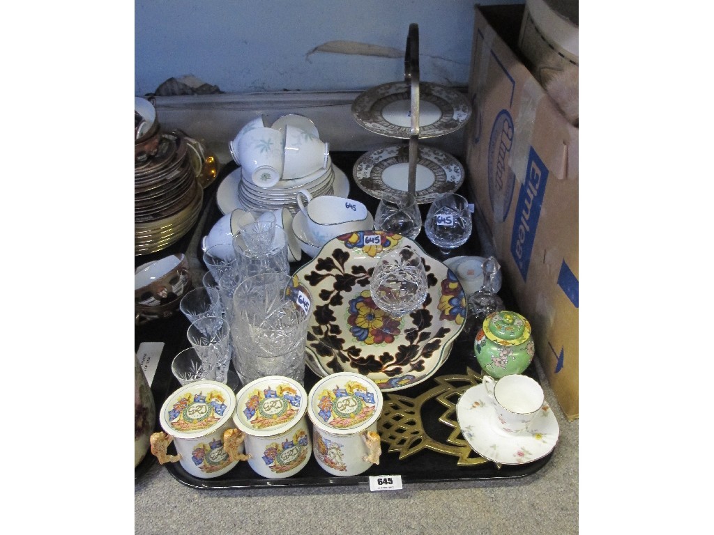 Appraisal: Two trays of assorted ceramics and glass - Paragon commemorative