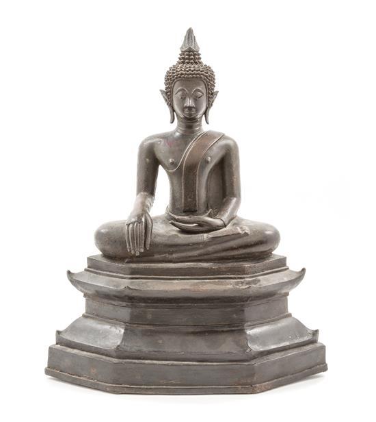 Appraisal: Sale Lot A Thai Bronze Figure Of Buddha seated on