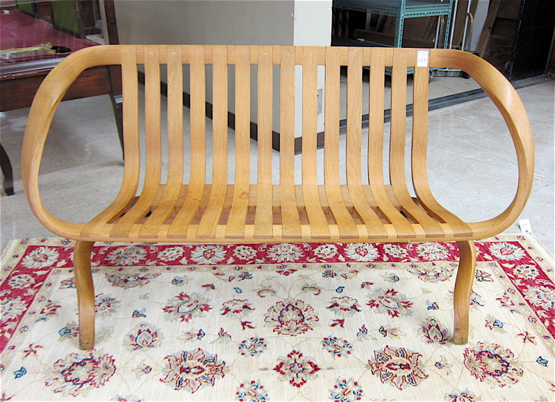 Appraisal: OAK BENTWOOD LOVESEAT made by Steve Foley Portland Oregon th