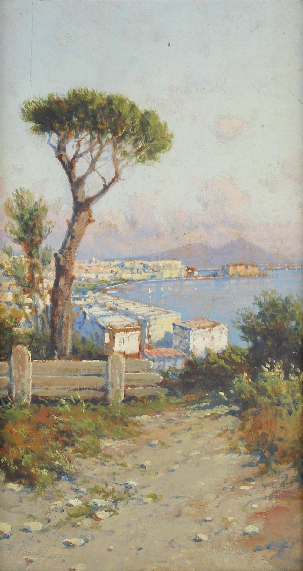 Appraisal: GIUSEPPE CARELLI ITALIAN - BAY OF NAPLES Oil on panel