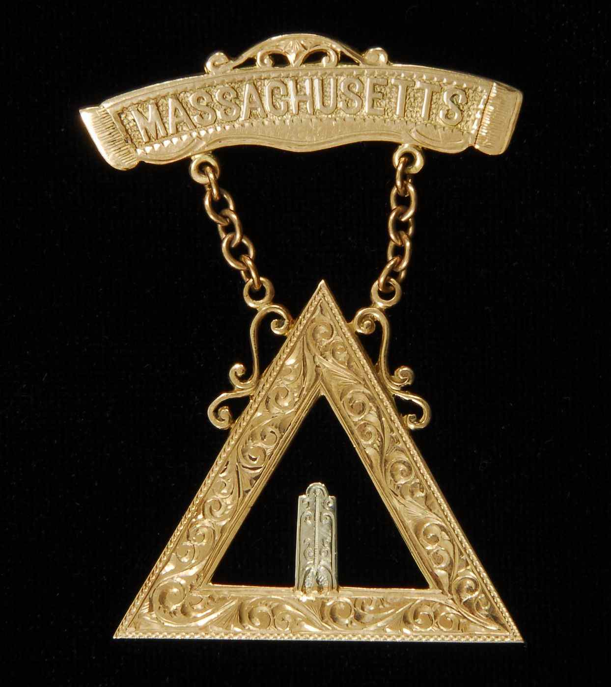 Appraisal: K GOLD MASONIC GRAND SCRIBE'S JEWELPresented to Robert C Witherell