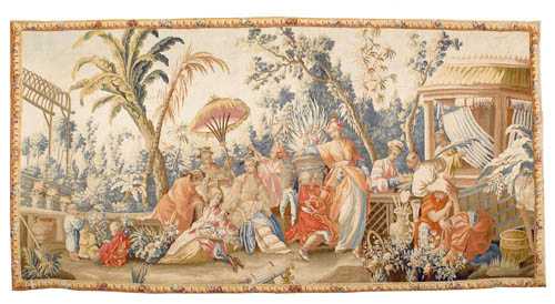 Appraisal: AUBUSSON TAPESTRY Louis XV Manufacture d'Aubusson attributed to the workshop