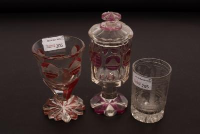 Appraisal: A Bohemian glass beaker dated finely engraved to the front