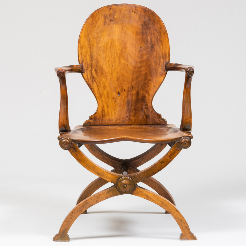 Appraisal: George II Beechwood Hall Chair x x in height of