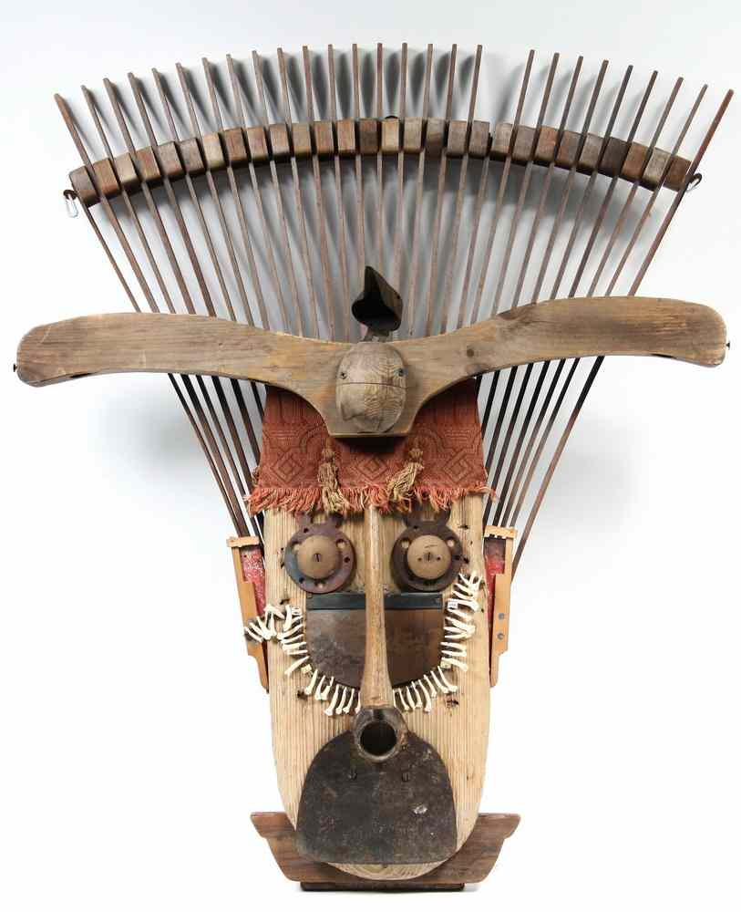 Appraisal: FOLK ART ASSEMBLAGE - 'Head Man' an assembled mask by