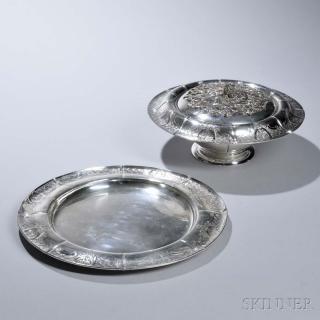 Appraisal: Tuttle Sterling Silver Windsor Castle Pattern Center Bowl and Undertray