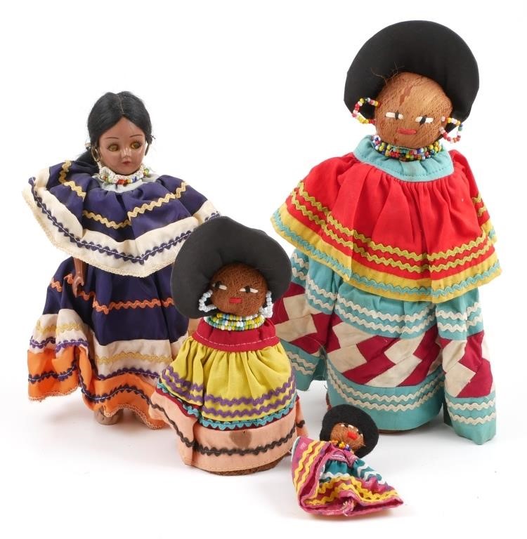 Appraisal: This vintage Seminole Indian doll family consists of Mom tall