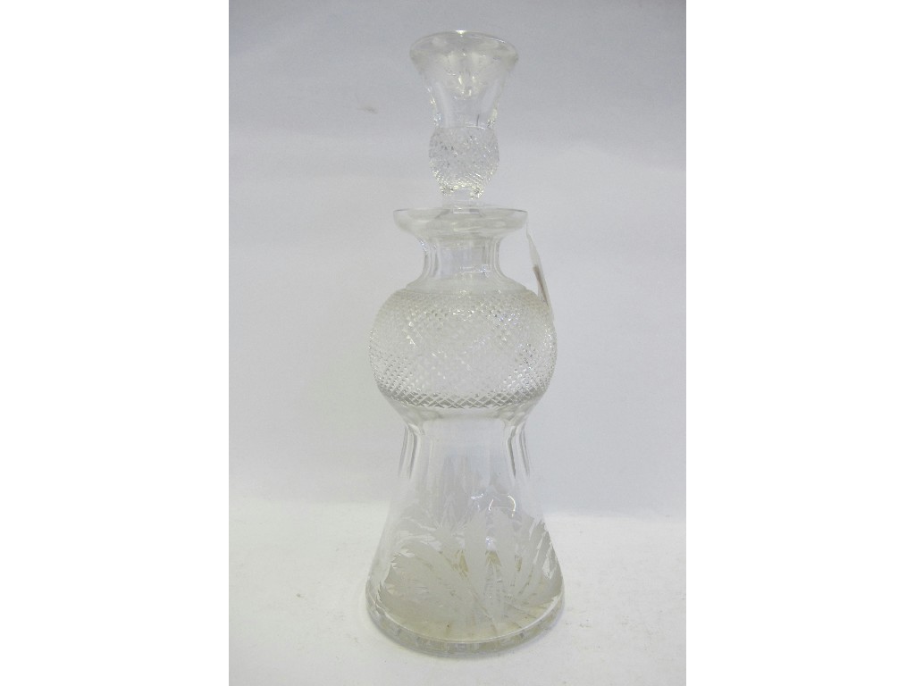 Appraisal: Edinburgh crystal thistle shaped decanter and stopper