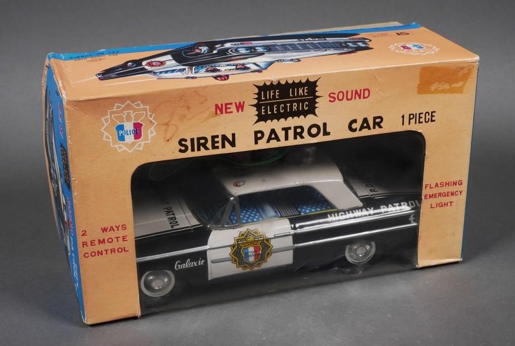 Appraisal: Ford Galaxie Tin Litho Siren Patrol Car in box Circa