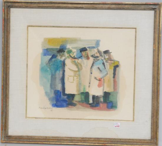 Appraisal: KALLIS MISCHA USA - WATERCOLOR A group of men Signed