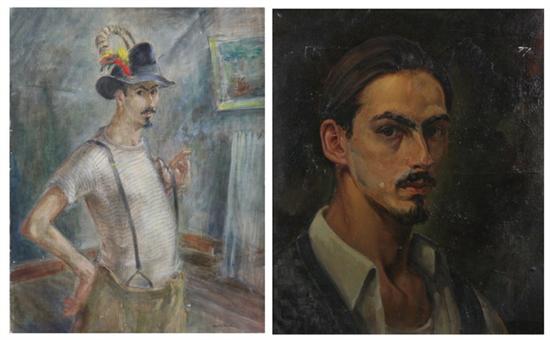 Appraisal: HAROLD BLACK American b SELF PORTRAITS TWO WORKS each signed