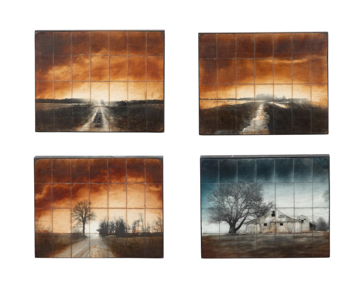 Appraisal: FOUR MIXED MEDIA LANDSCAPES BY JOHN FOLSOM John Folsom American