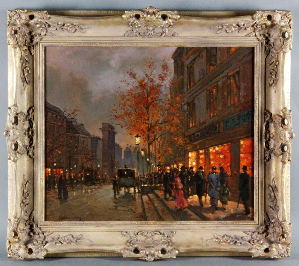 Appraisal: - Cortes Parisian Street Scene O C Edouard Leon Cortes