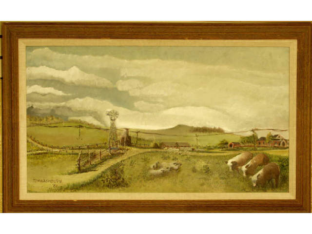 Appraisal: Pastel painting on board of a rural mid west farm