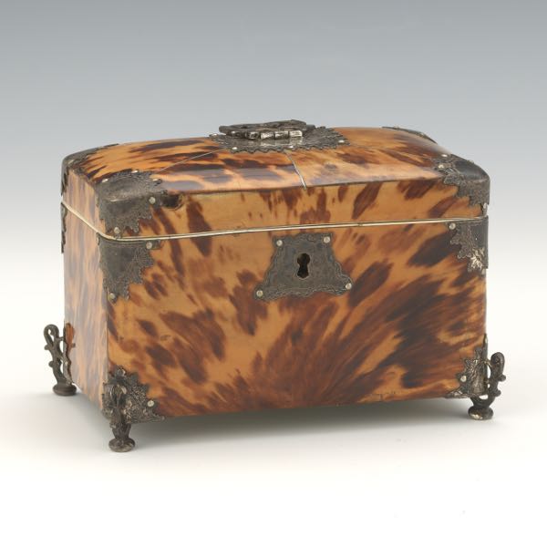 Appraisal: GEORGE III STERLING SILVER AND TORTOISE SHELL VANITY BOX DATED