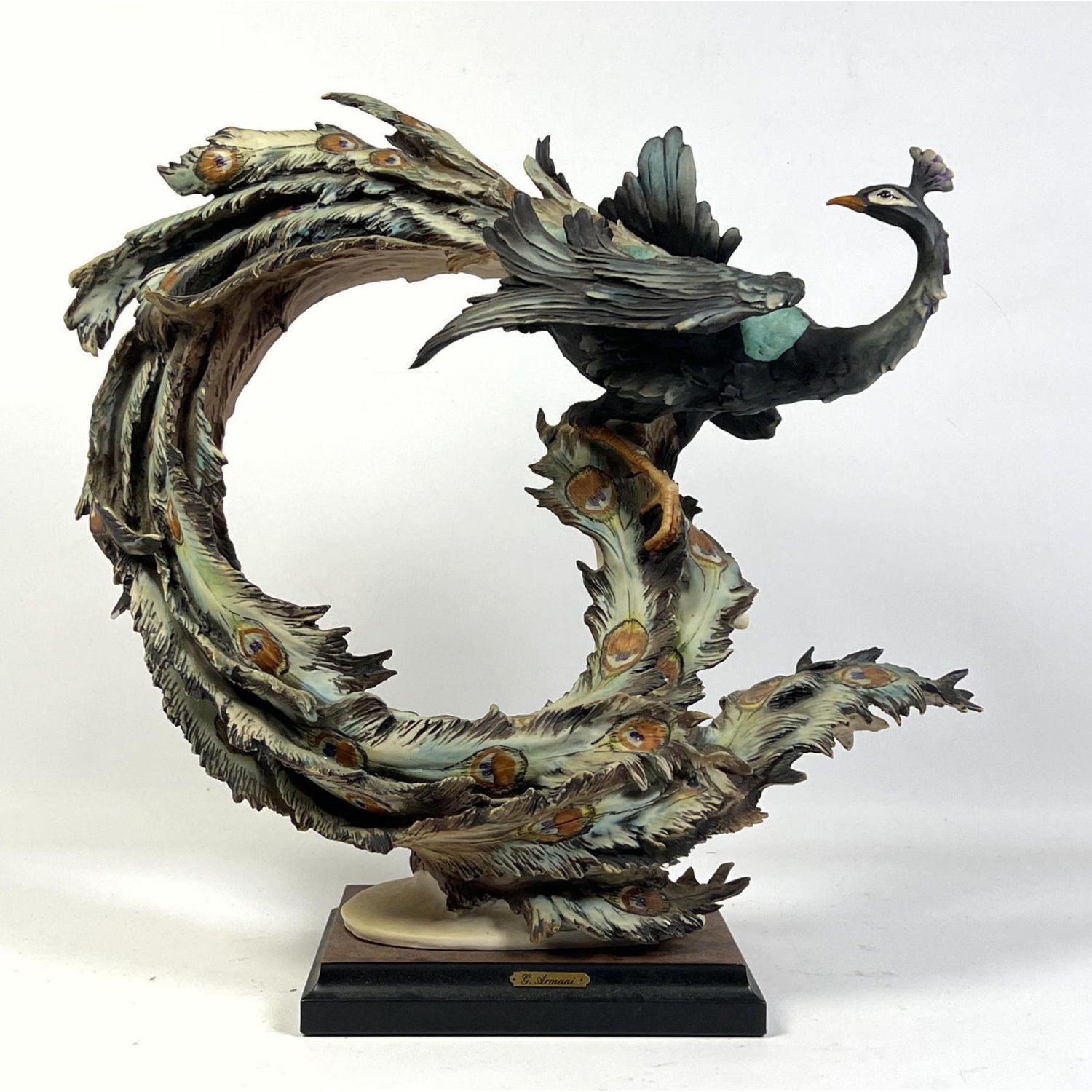 Appraisal: Guiseppe Armani Sculpture of Peacock Naples Florence Dimensions H inches