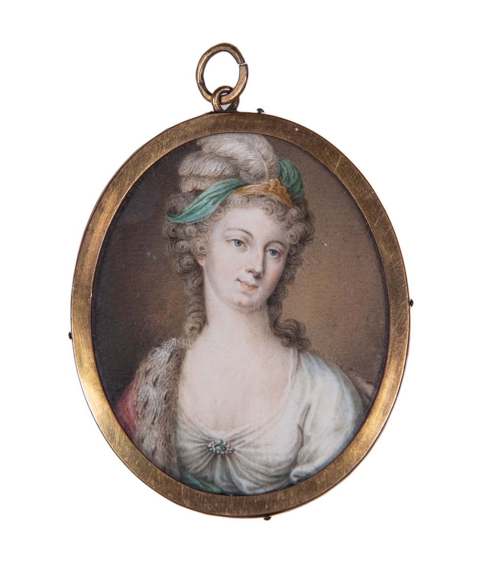 Appraisal: PERIOD MINIATURE PORTRAIT OF MARIE ANTOINETTE TAKEN IN VIENNA Bust